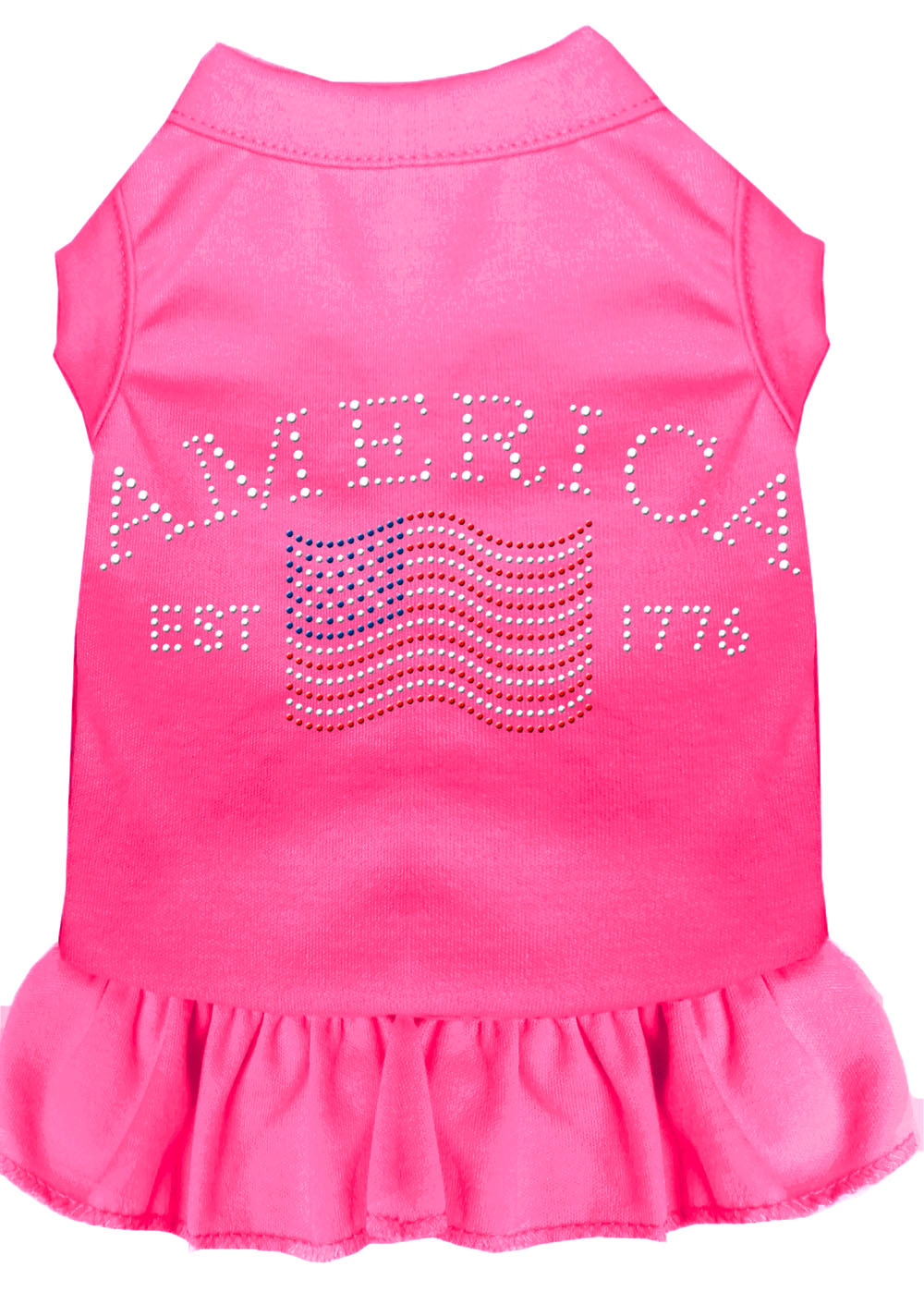 Classic America Rhinestone Dress Bright Pink 4X